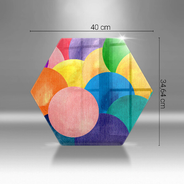 Skärbräda glas sexhörning Färgglada cirklar