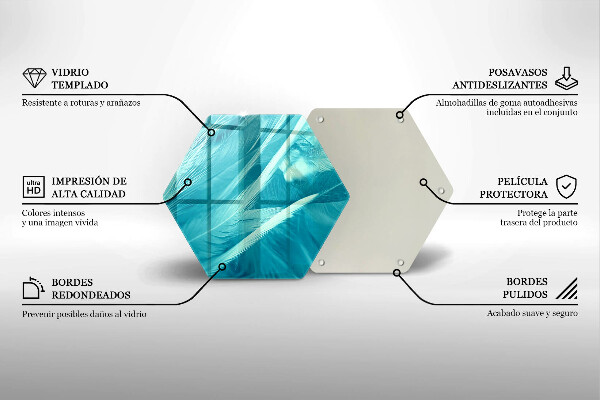 Skärbräda glas sexhörning Fina fjädrar