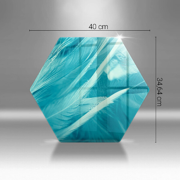 Skärbräda glas sexhörning Fina fjädrar