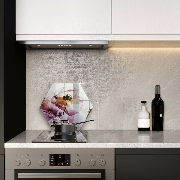 Skärbräda glas sexhörning Fina blommor