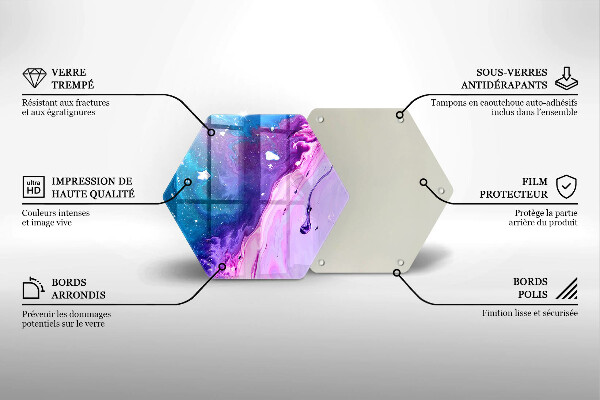 Skärbräda glas sexhörning Abstraktionsbläck