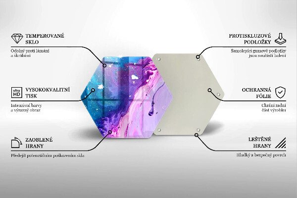 Skärbräda glas sexhörning Abstraktionsbläck