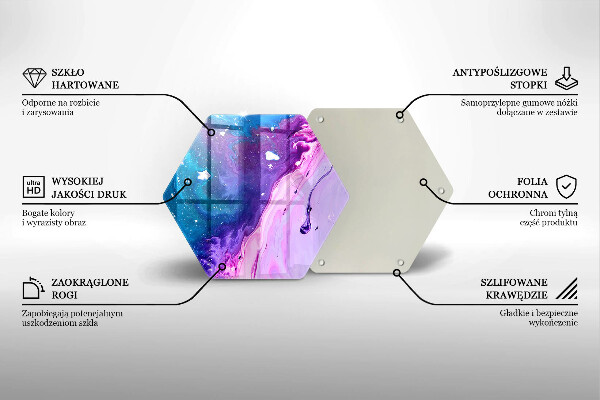 Skärbräda glas sexhörning Abstraktionsbläck