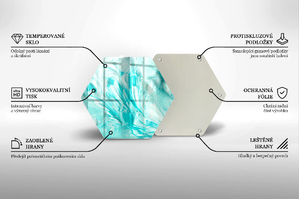 Skärbräda glas sexhörning Abstraktionsfärger