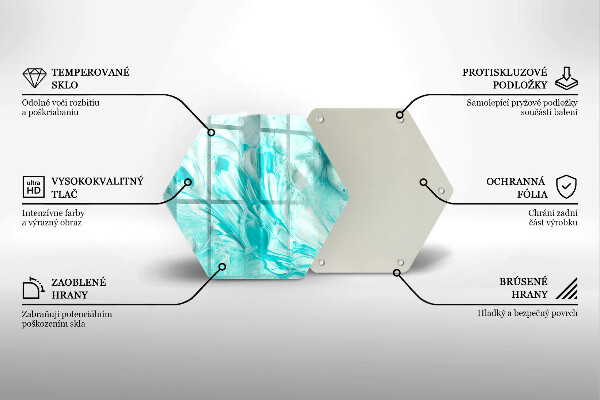 Skärbräda glas sexhörning Abstraktionsfärger