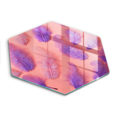 Skärbräda glas sexhörning Fluffiga fjädrar