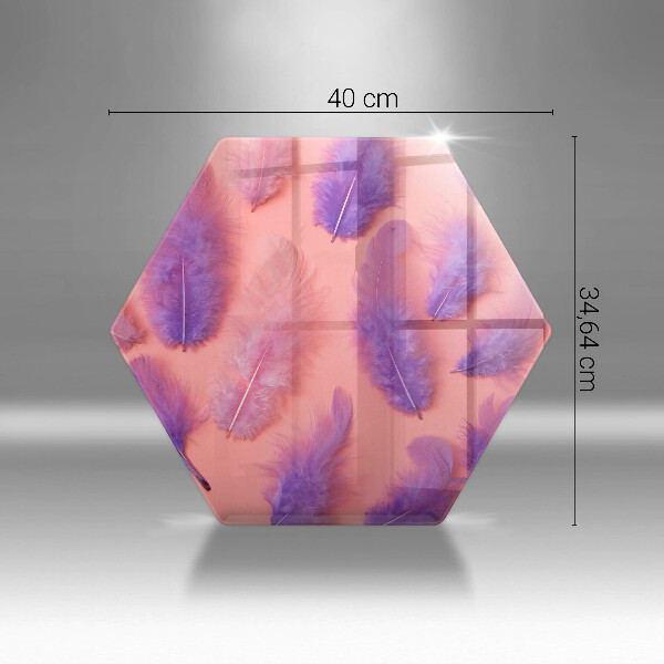 Skärbräda glas sexhörning Fluffiga fjädrar