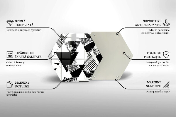 Skärbräda glas sexhörning Geometriska trianglar
