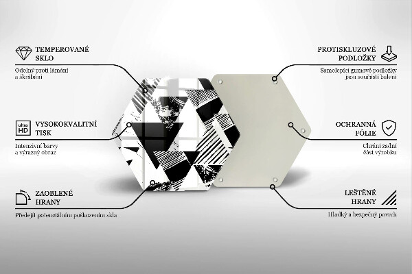 Skärbräda glas sexhörning Geometriska trianglar