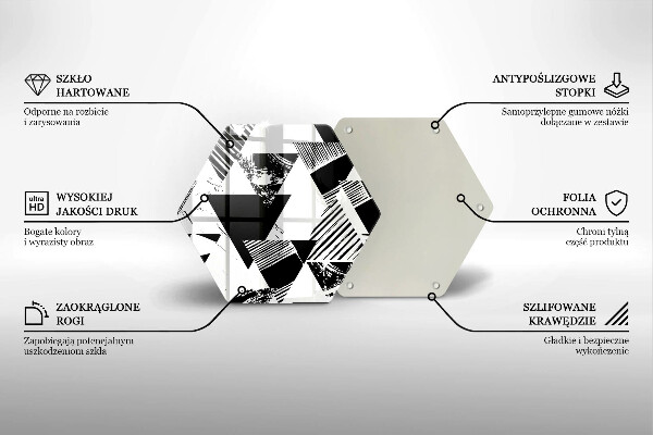 Skärbräda glas sexhörning Geometriska trianglar