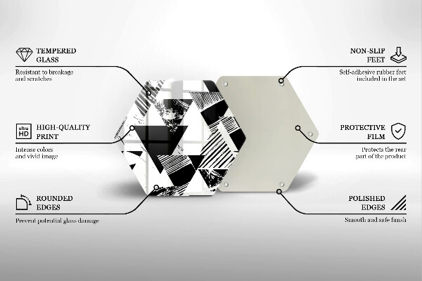 Skärbräda glas sexhörning Geometriska trianglar