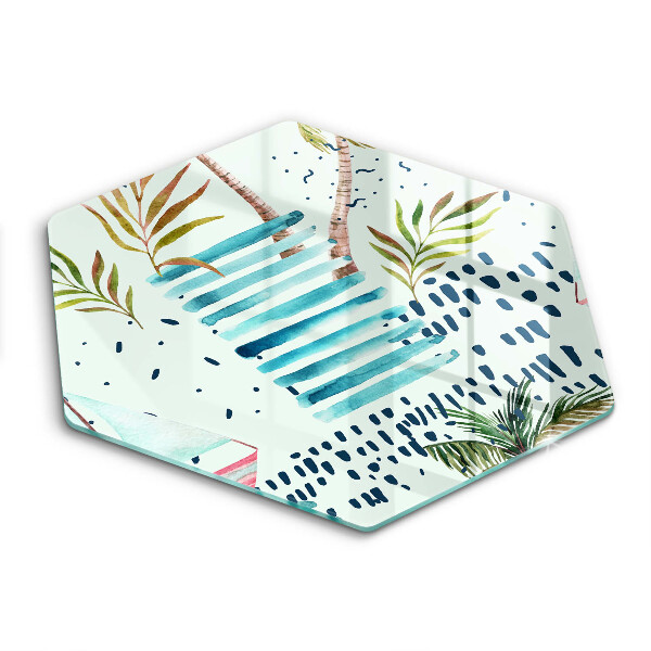 Skärbräda glas sexhörning Semesterillustrationer