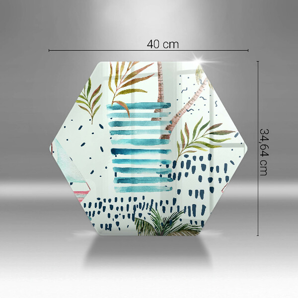 Skärbräda glas sexhörning Semesterillustrationer