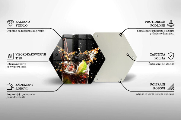 Skärbräda glas sexhörning Drick med is