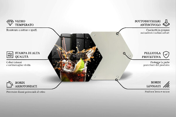Skärbräda glas sexhörning Drick med is