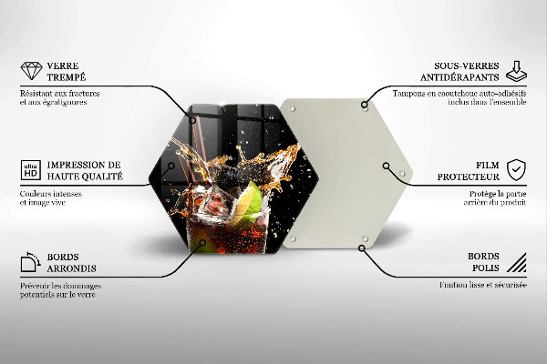 Skärbräda glas sexhörning Drick med is