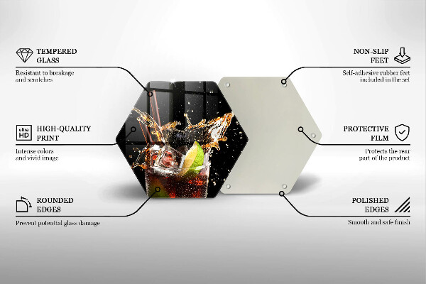 Skärbräda glas sexhörning Drick med is