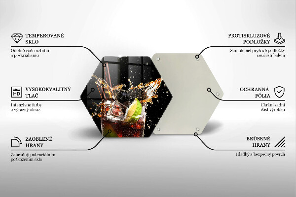 Skärbräda glas sexhörning Drick med is