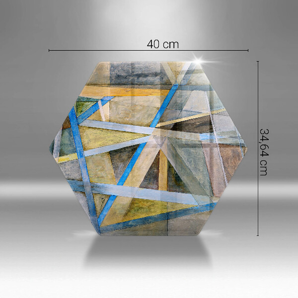 Skärbräda glas sexhörning Målade linjer abstraktion