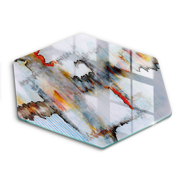 Skärbräda glas sexhörning Abstraktionsfärger