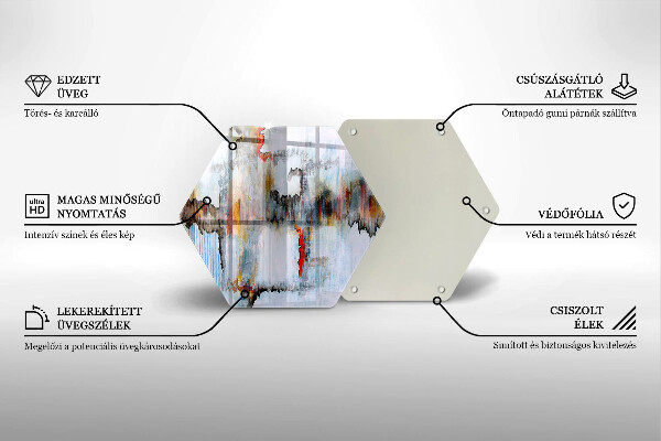 Skärbräda glas sexhörning Abstraktionsfärger