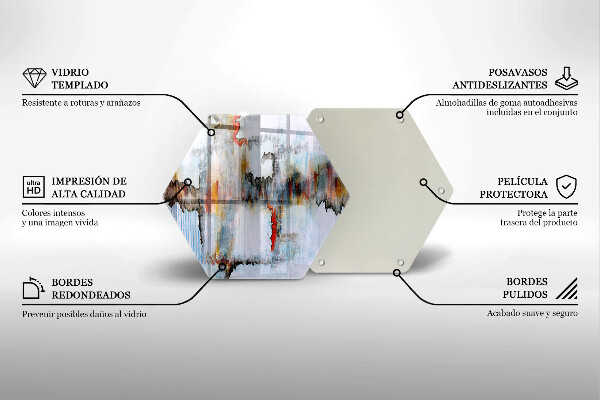 Skärbräda glas sexhörning Abstraktionsfärger