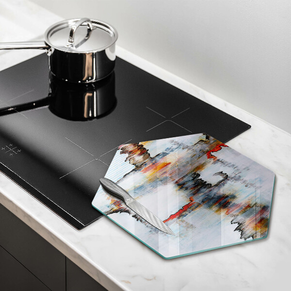 Skärbräda glas sexhörning Abstraktionsfärger