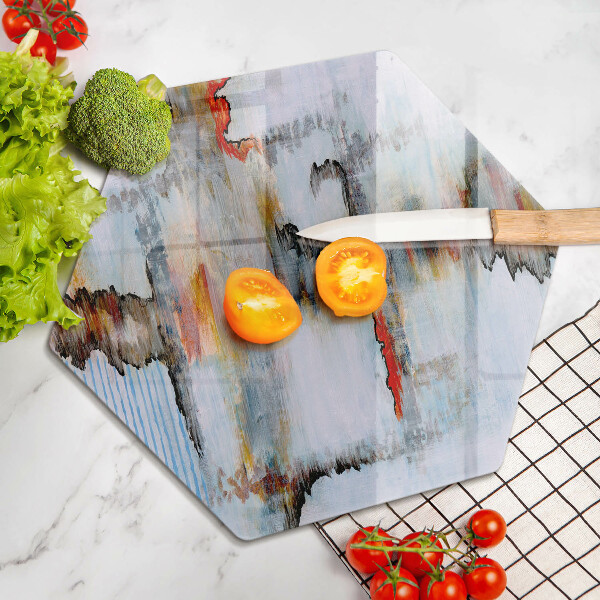 Skärbräda glas sexhörning Abstraktionsfärger