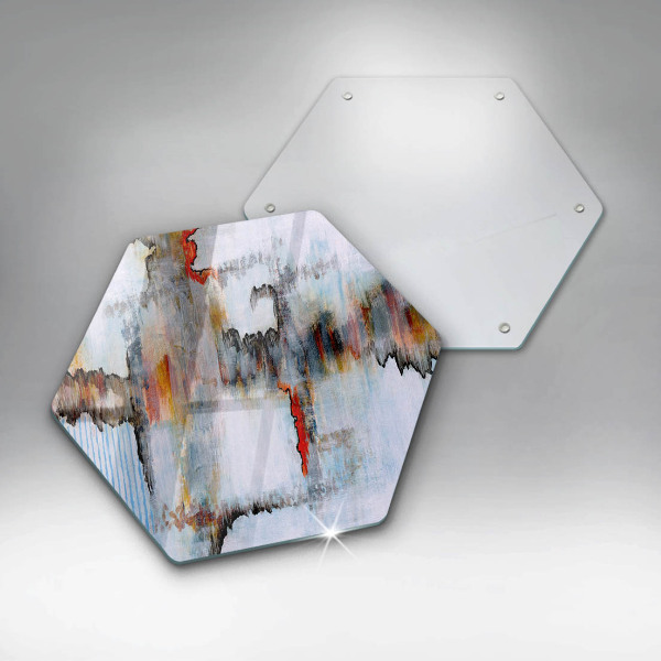Skärbräda glas sexhörning Abstraktionsfärger