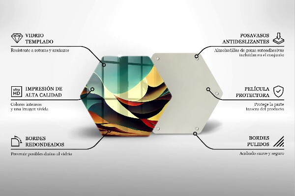 Skärbräda glas sexhörning Formabstraktion