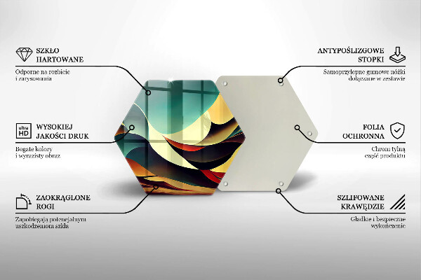 Skärbräda glas sexhörning Formabstraktion