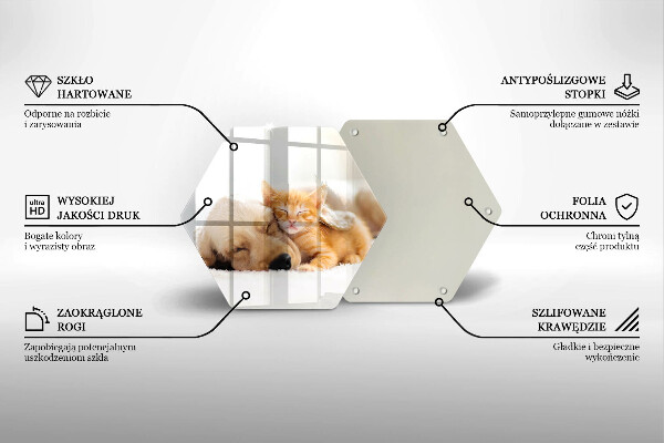 Skärbräda glas sexhörning Djur hund och katt