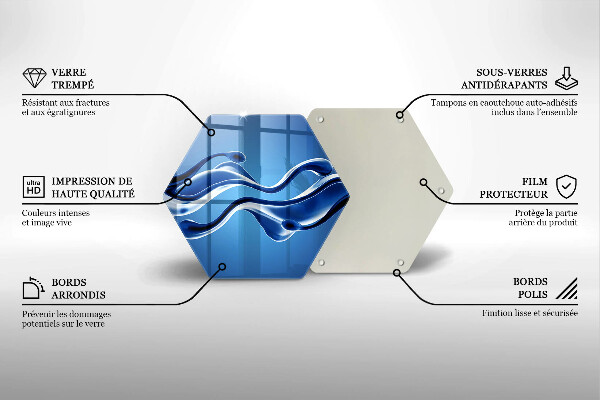 Skärbräda glas sexhörning Vätskeabstraktion