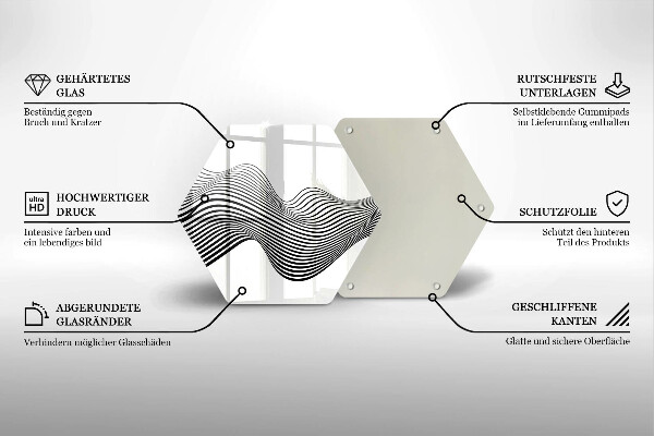 Skärbräda glas sexhörning Linjär abstraktion