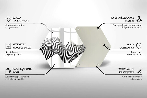 Skärbräda glas sexhörning Linjär abstraktion