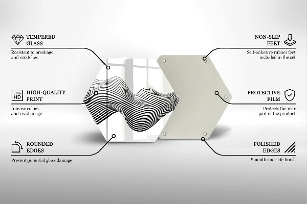 Skärbräda glas sexhörning Linjär abstraktion