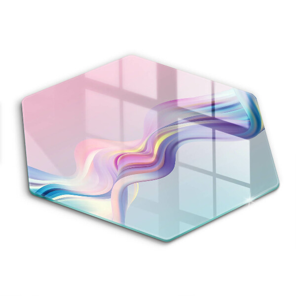 Skärbräda glas sexhörning Pastell abstraktion