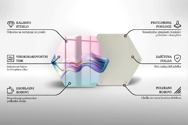 Skärbräda glas sexhörning Pastell abstraktion