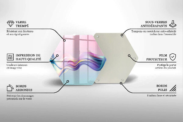 Skärbräda glas sexhörning Pastell abstraktion