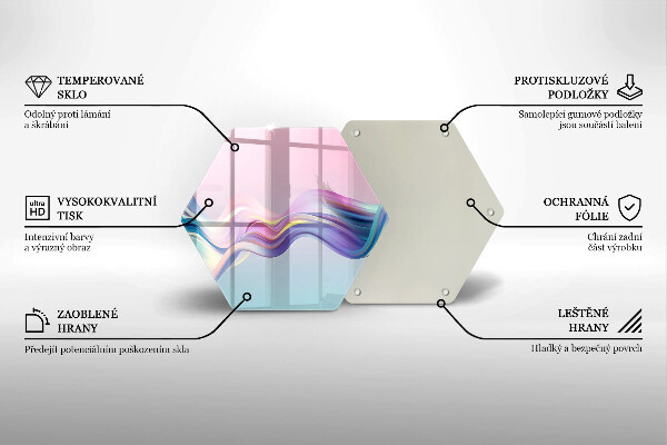 Skärbräda glas sexhörning Pastell abstraktion