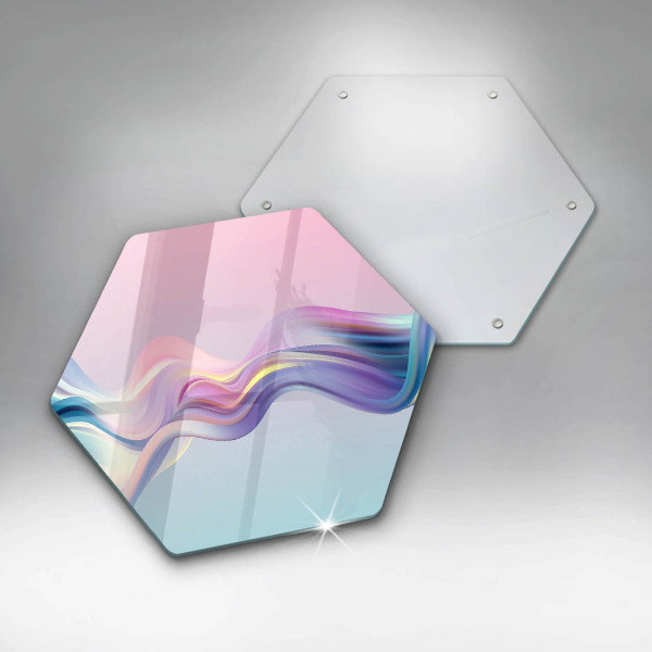 Skärbräda glas sexhörning Pastell abstraktion