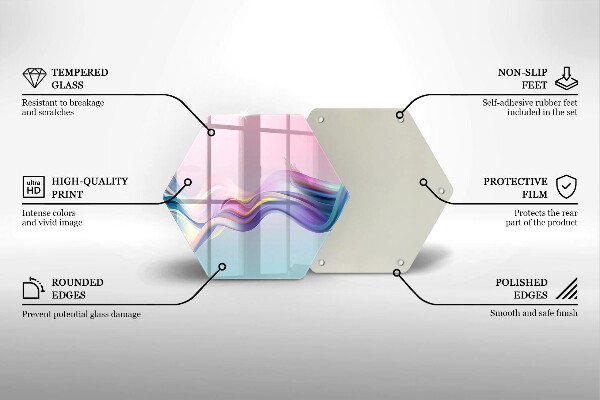 Skärbräda glas sexhörning Pastell abstraktion