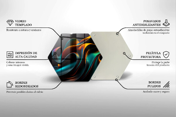 Skärbräda glas sexhörning Färgglad abstraktion