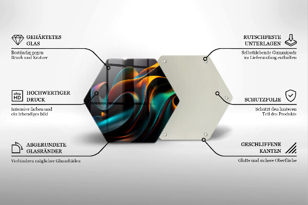 Skärbräda glas sexhörning Färgglad abstraktion