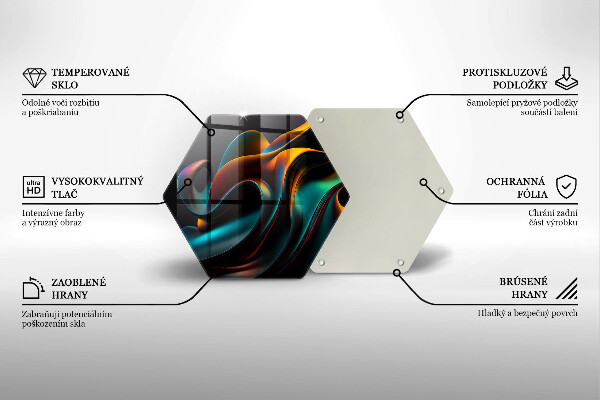 Skärbräda glas sexhörning Färgglad abstraktion