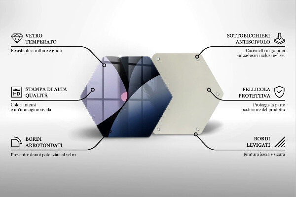 Skärbräda glas sexhörning Abstrakta former