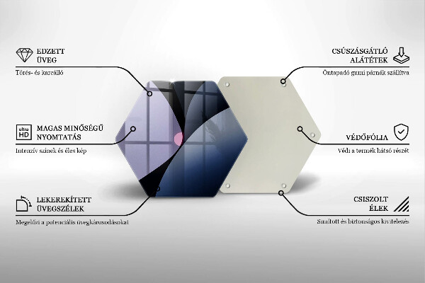 Skärbräda glas sexhörning Abstrakta former