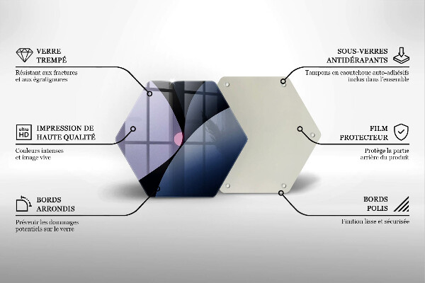 Skärbräda glas sexhörning Abstrakta former