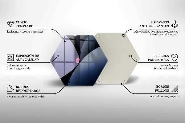 Skärbräda glas sexhörning Abstrakta former