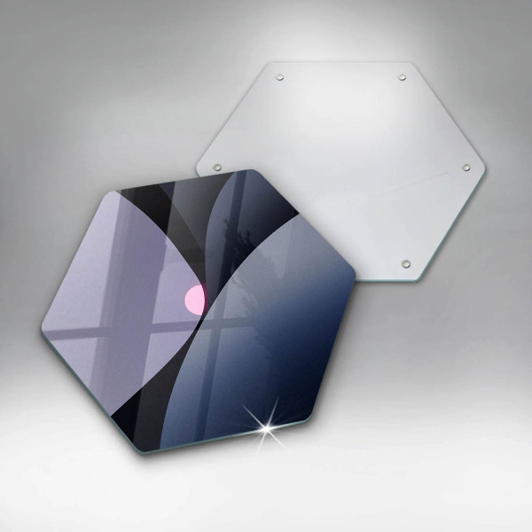 Skärbräda glas sexhörning Abstrakta former